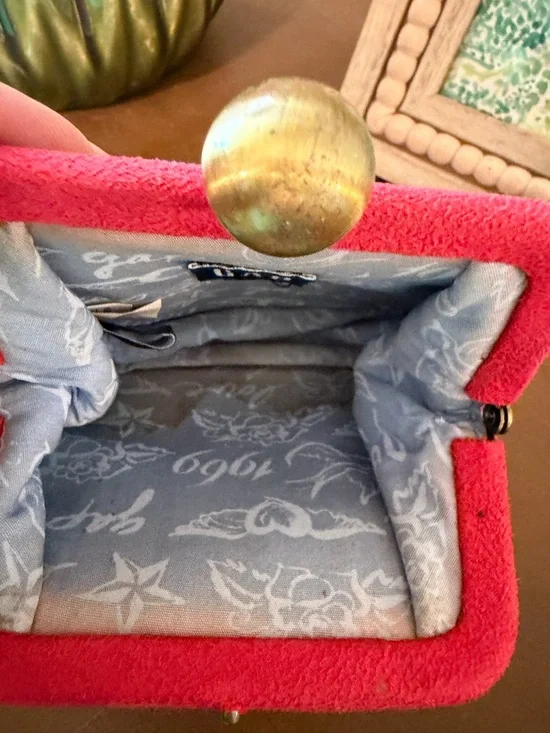 GAP-“Am I the Cutest or What?? Blue with Cherry Print Coin Purse with Red Trim - Picture 11 of 11